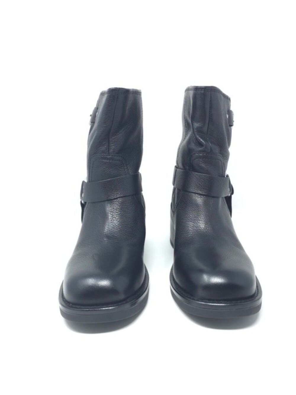 Kenneth Cole Stride Black Leather Motorcycle Boots Winter - Picture 3 of 12